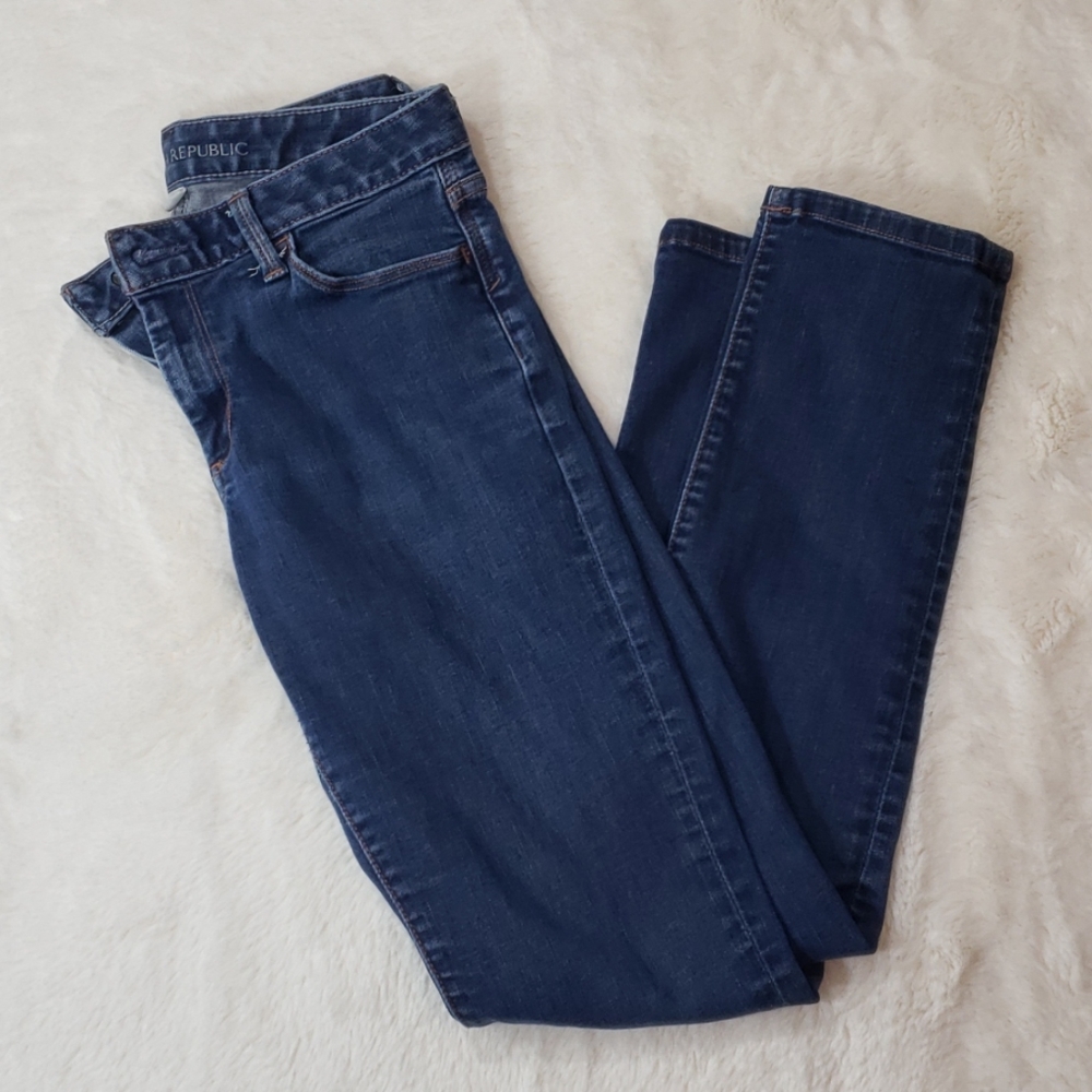 Banana Republic Skinny Medium Dark Jean's … - Picture 1 of 8